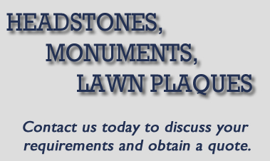 headstones, monuments, lawn plaques